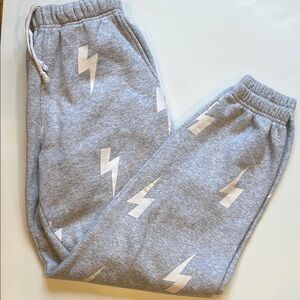 Grey Starfit lightening bolt sweatpants size small